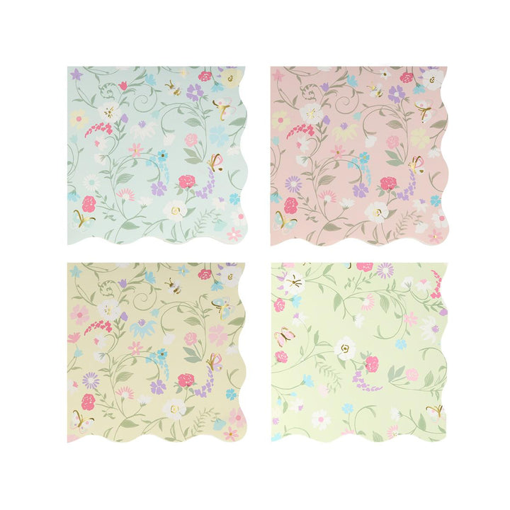 Meri Meri x Ladurée Paris Floral Small Party Napkins x 16 | Meri Meri party napkins Meri Meri x Ladurée Paris Floral Small Party Napkins x 16