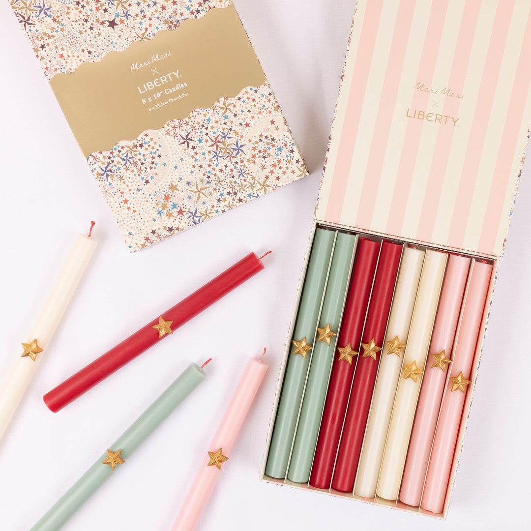 Meri Meri x Liberty Adelajda Candle Gift Box x 8 | Meri Meri x Liberty Candle Meri Meri x Liberty Adelajda Candle Gift Box x 8