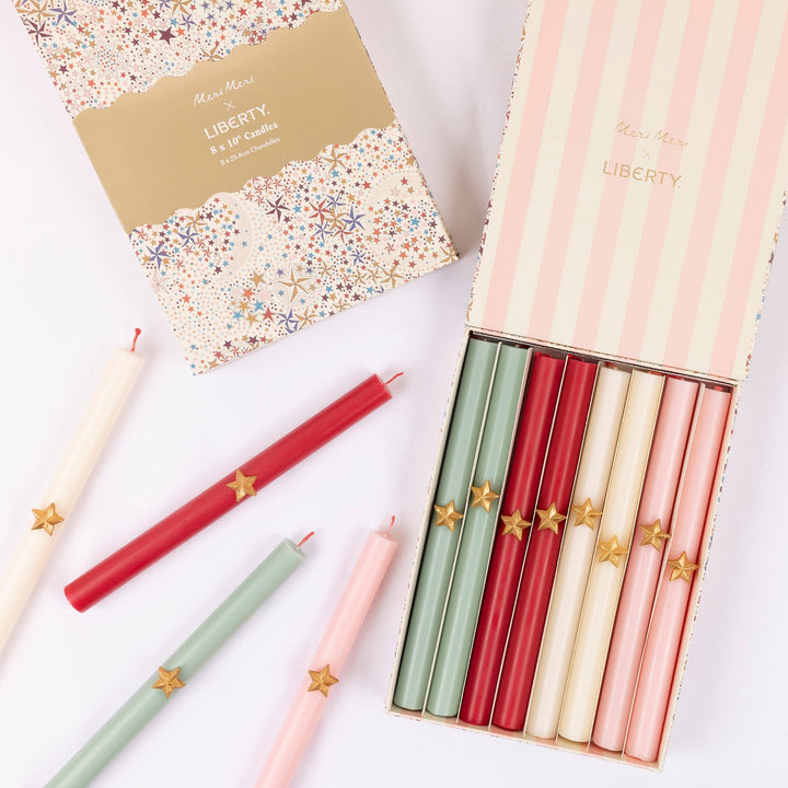 Meri Meri x Liberty Adelajda Candle Gift Box x 8 | Meri Meri x Liberty Candle Meri Meri x Liberty Adelajda Candle Gift Box x 8