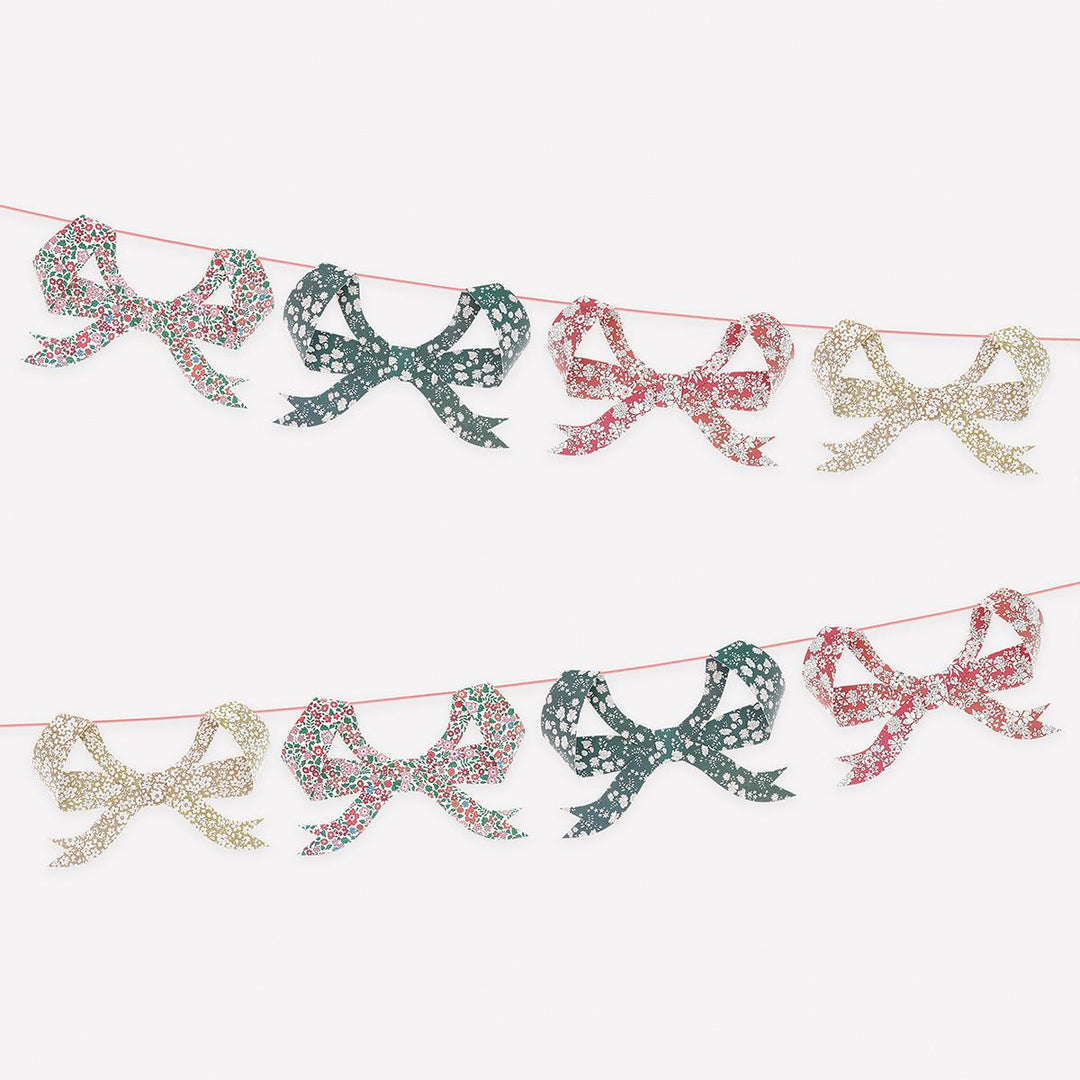 Meri Meri x Liberty Festive Bow Party Garland Bunting Meri Meri x Liberty Festive Bow Party Garland