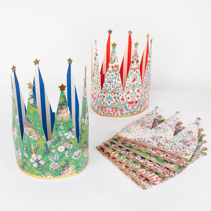 Meri Meri x Liberty Festive Party Crowns x 8 Party Hats Meri Meri x Liberty Festive Party Crowns x 8