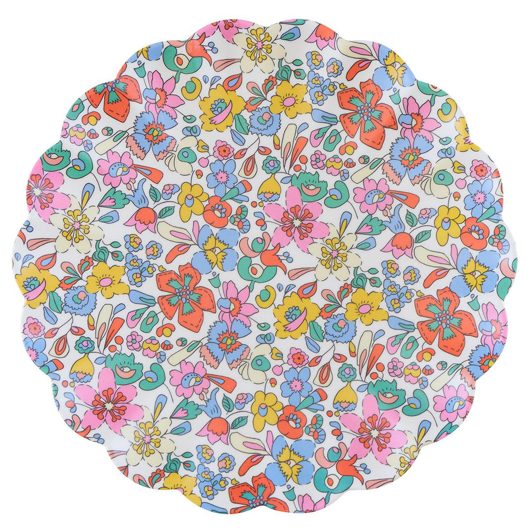 Meri Meri x Liberty Garden Party Reusable Large Plates x 6 | Tableware UK Tableware Meri Meri x Liberty Garden Party Reusable Large Plates x 6