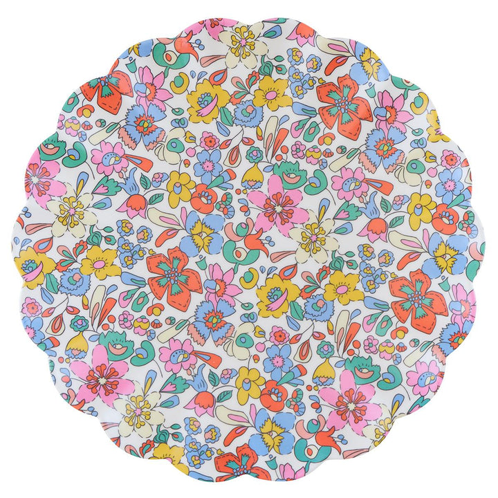 Meri Meri x Liberty Garden Party Reusable Large Plates x 6 | Tableware UK Tableware Meri Meri x Liberty Garden Party Reusable Large Plates x 6