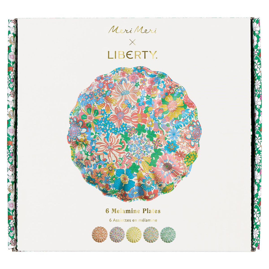 Meri Meri x Liberty Garden Party Reusable Large Plates x 6 | Tableware UK Tableware Meri Meri x Liberty Garden Party Reusable Large Plates x 6