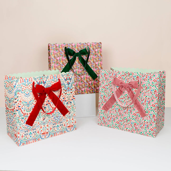 Meri Meri x Liberty Large Christmas Gift Bags x 3 | Meri Meri x Liberty Gift Bags Meri Meri x Liberty Large Christmas Gift Bags x 3