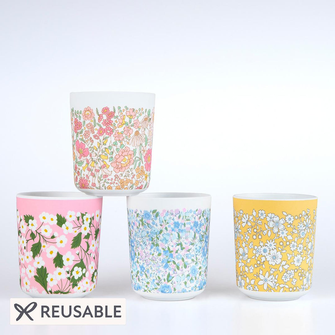 Meri Meri x Liberty Mixed Set Reusable Cups x 4 Party Cups Meri Meri x Liberty Mixed Set Reusable Cups x 4
