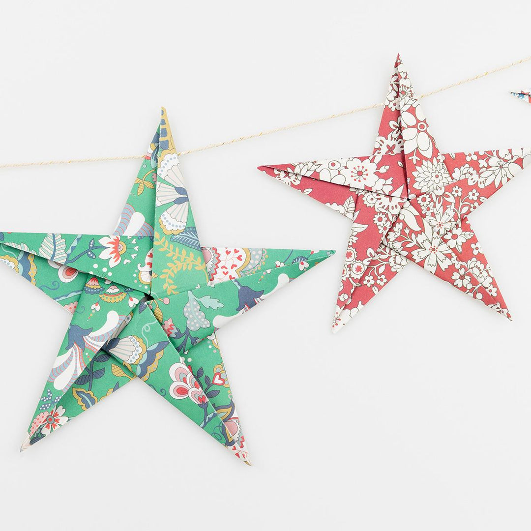 Meri Meri x Liberty Origami Star Party Garland Bunting Meri Meri x Liberty Origami Star Party Garland