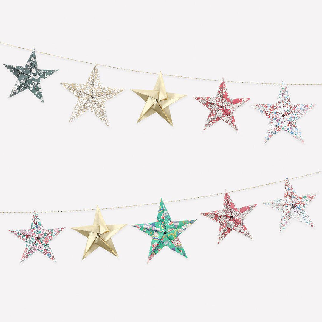 Meri Meri x Liberty Origami Star Party Garland Bunting Meri Meri x Liberty Origami Star Party Garland