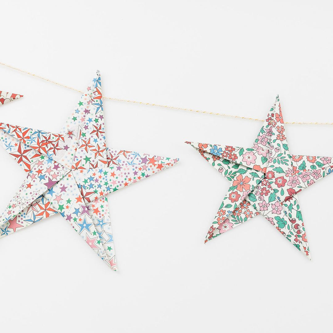 Meri Meri x Liberty Origami Star Party Garland Bunting Meri Meri x Liberty Origami Star Party Garland