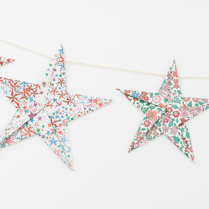 Meri Meri x Liberty Origami Star Party Garland Bunting Meri Meri x Liberty Origami Star Party Garland