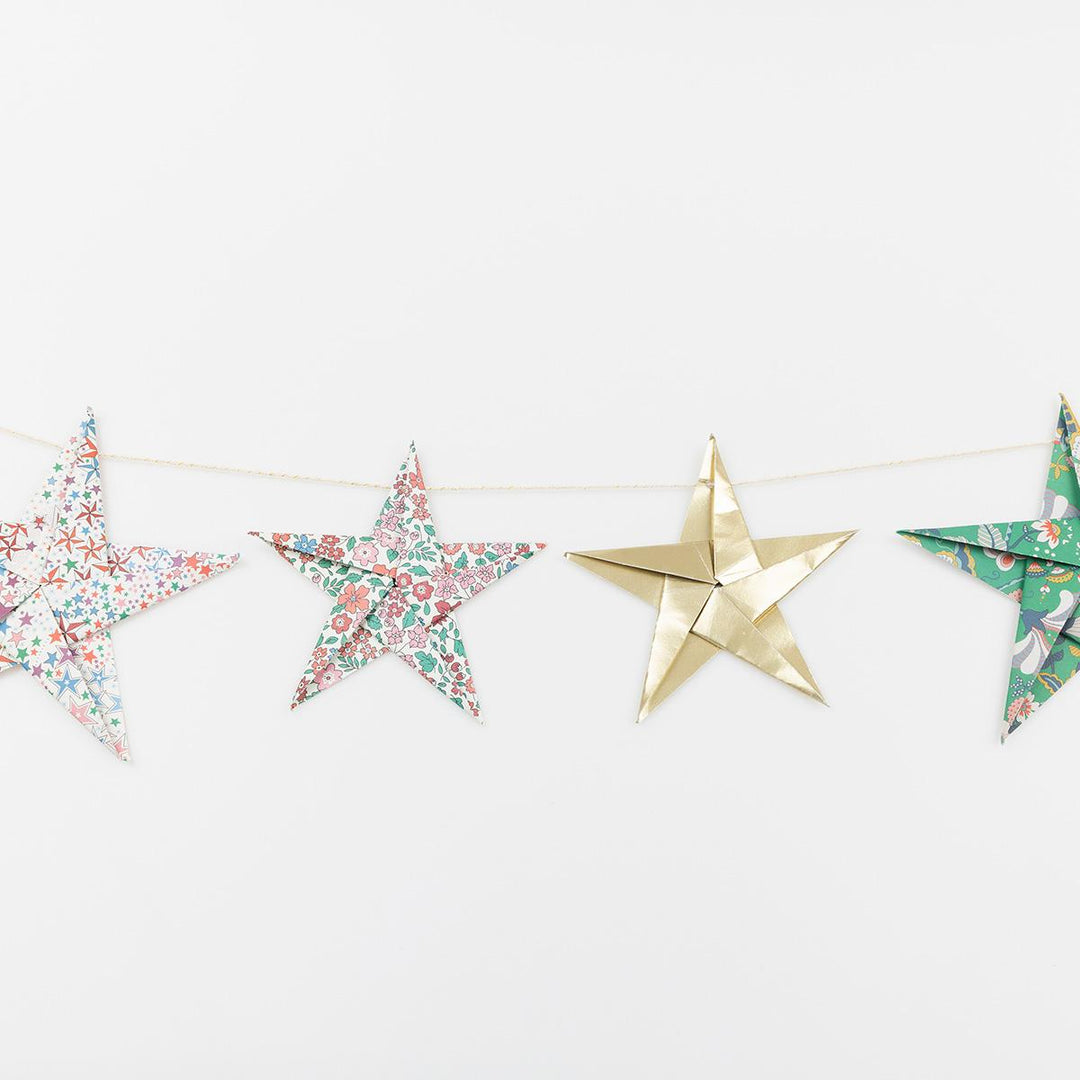 Meri Meri x Liberty Origami Star Party Garland Bunting Meri Meri x Liberty Origami Star Party Garland