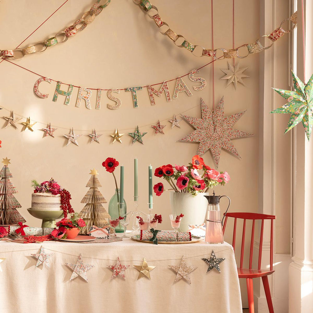 Meri Meri x Liberty Origami Star Party Garland Bunting Meri Meri x Liberty Origami Star Party Garland