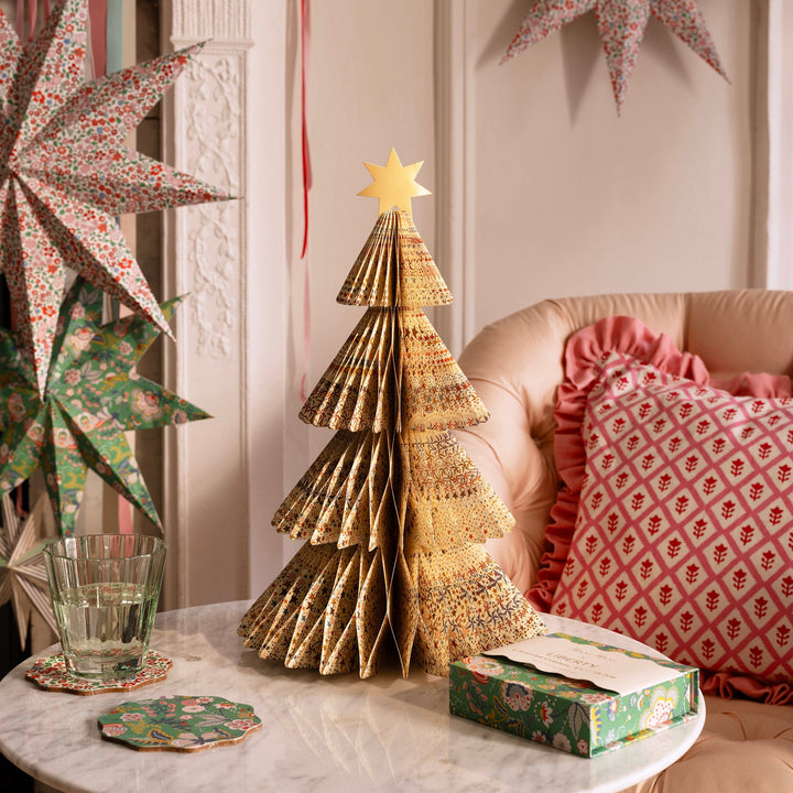 Meri Meri x Liberty Paper Honeycomb Christmas Trees x 3 | Meri Meri x Liberty Party Decorations Meri Meri x Liberty Paper Honeycomb Christmas Trees x 3