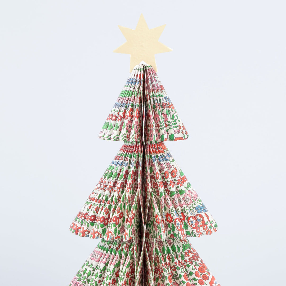 Meri Meri x Liberty Paper Honeycomb Christmas Trees x 3 | Meri Meri x Liberty Party Decorations Meri Meri x Liberty Paper Honeycomb Christmas Trees x 3