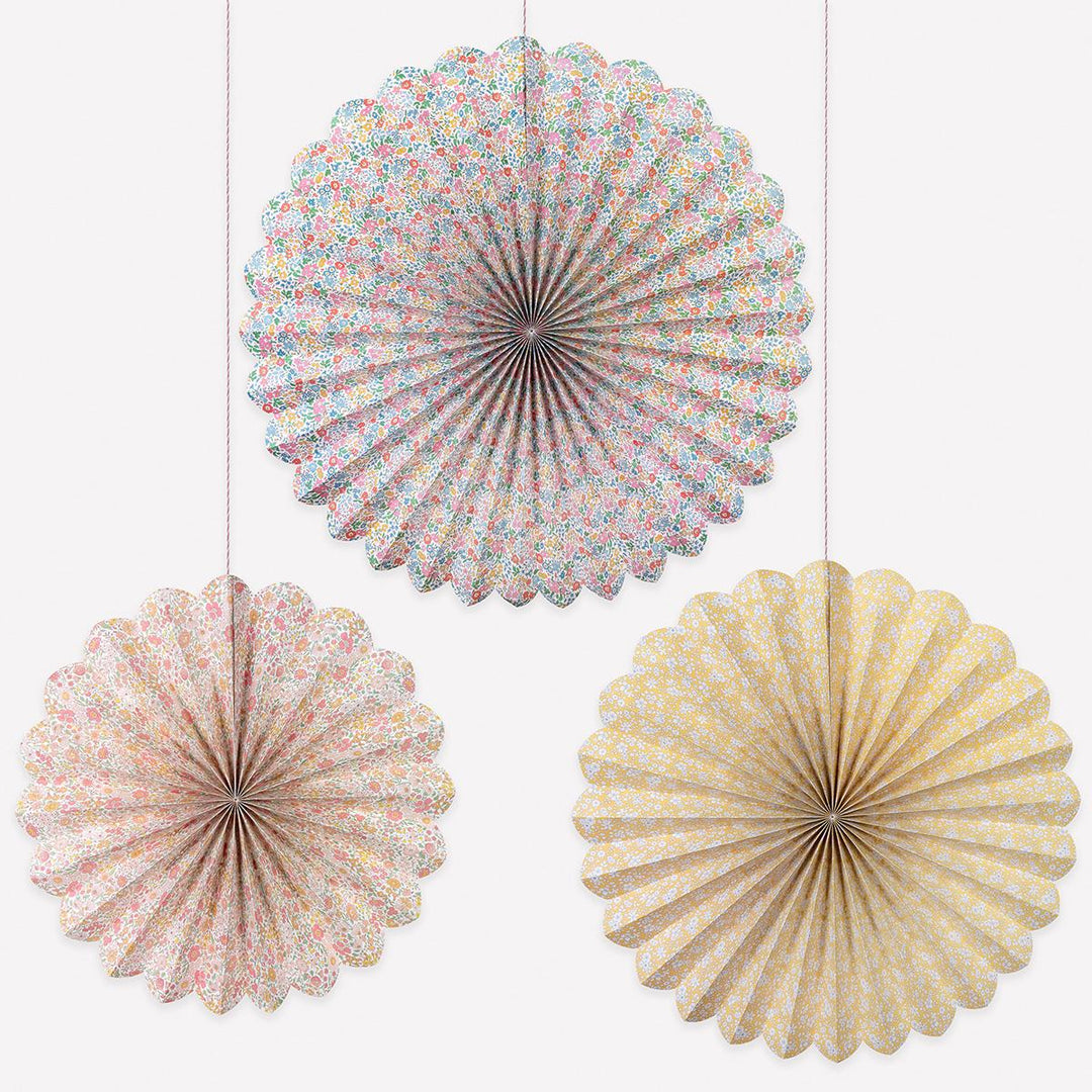Meri Meri x Liberty Pinwheel Decorations x 3 | Little Big Party Party Decorations Meri Meri x Liberty Giant Pinwheel Decorations x 3