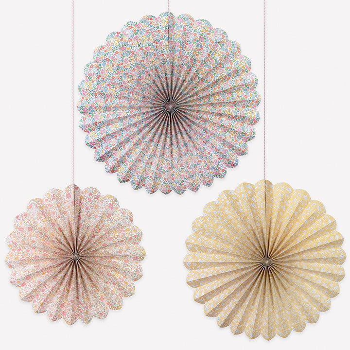 Meri Meri x Liberty Pinwheel Decorations x 3 | Little Big Party Party Decorations Meri Meri x Liberty Giant Pinwheel Decorations x 3