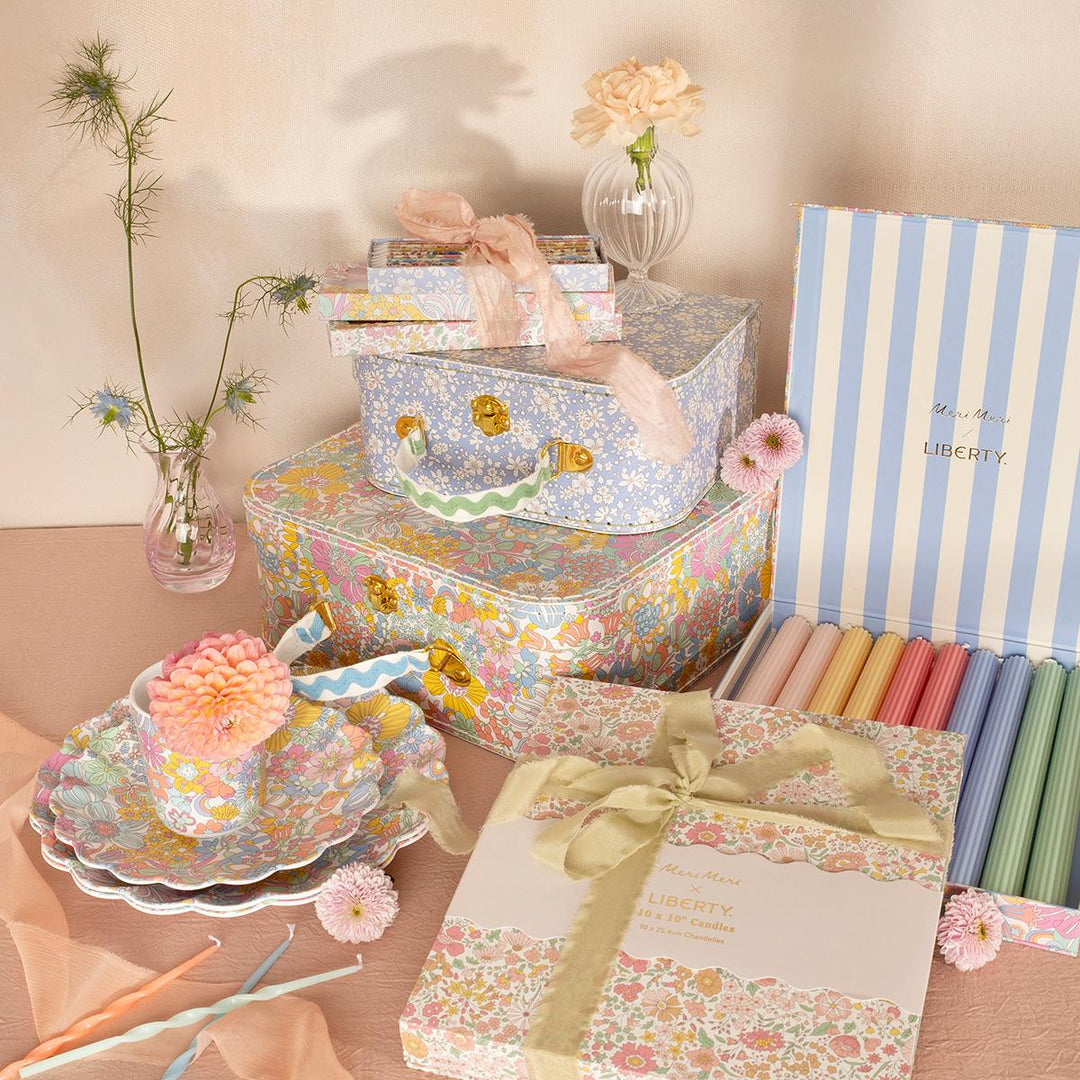Meri Meri x Liberty Rainbow Garden Candle Gift Box x 10 | Meri Meri Candle Meri Meri x Liberty Rainbow Garden Candle Gift Box x 10