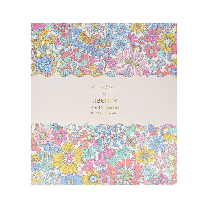Meri Meri x Liberty Rainbow Garden Candle Gift Box x 10 | Meri Meri Candle Meri Meri x Liberty Rainbow Garden Candle Gift Box x 10