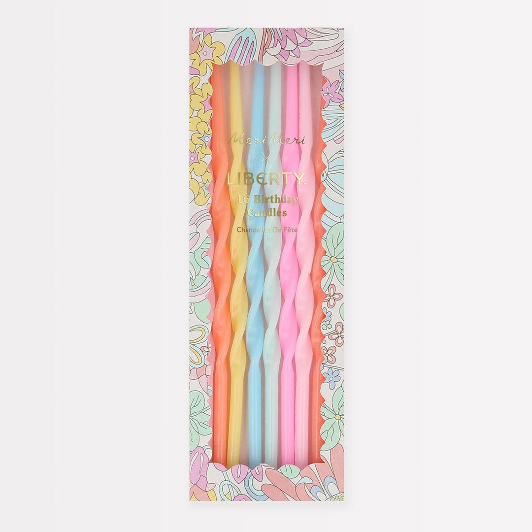 Meri Meri x Liberty Rainbow Garden Party Candles x 16 | Meri Meri Birthday Candles Meri Meri x Liberty Rainbow Garden Party Candles x 16