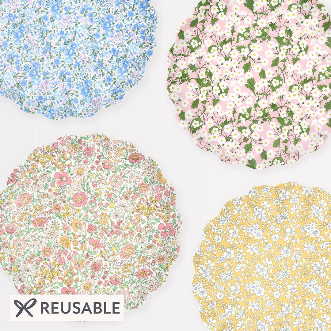 Meri Meri x Liberty Reusable Large Party Plates x 4 party plates Meri Meri x Liberty Reusable Large Party Plates x 4