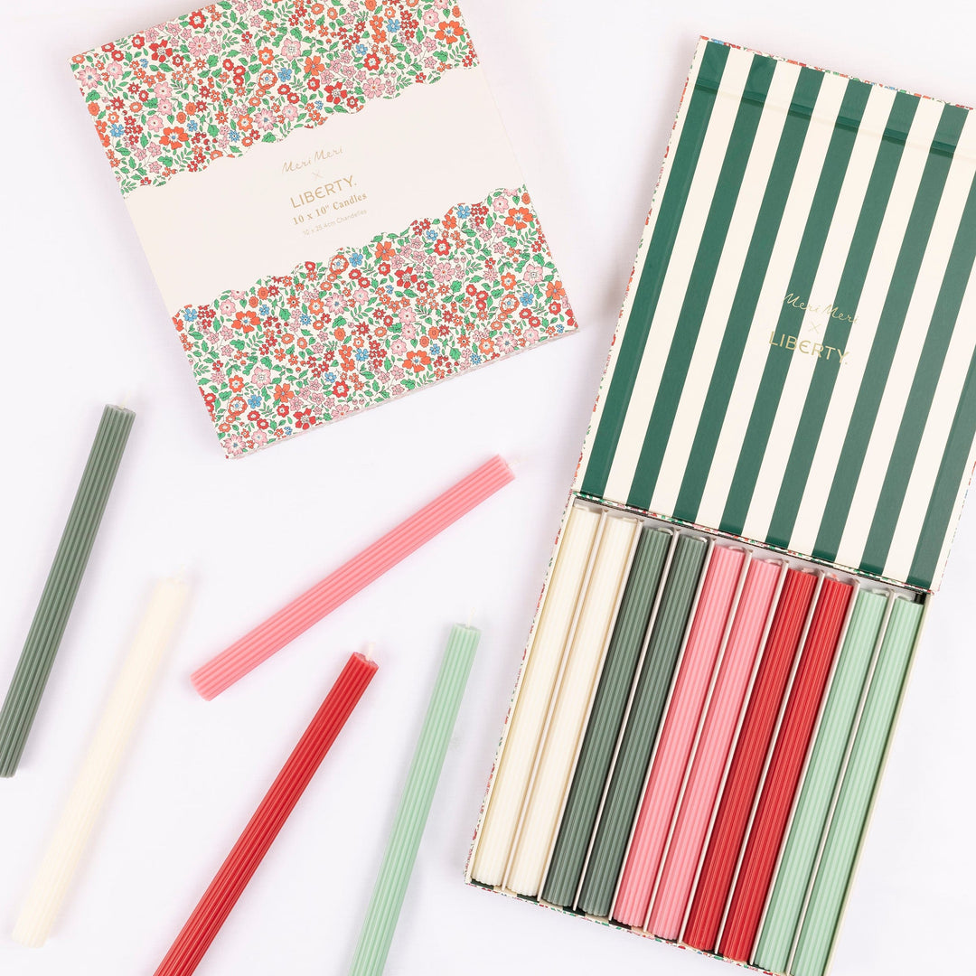 Meri Meri x Liberty Sweet Meadow Candle Gift Box x 10 | Meri Meri x Liberty Candle Meri Meri x Liberty Sweet Meadow Candle Gift Box x 10
