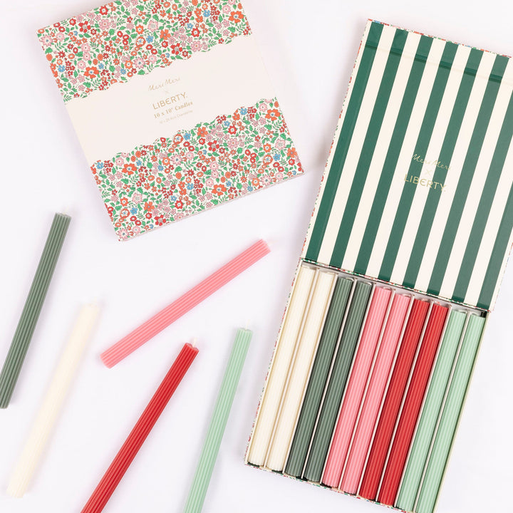 Meri Meri x Liberty Sweet Meadow Candle Gift Box x 10 | Meri Meri x Liberty Candle Meri Meri x Liberty Sweet Meadow Candle Gift Box x 10
