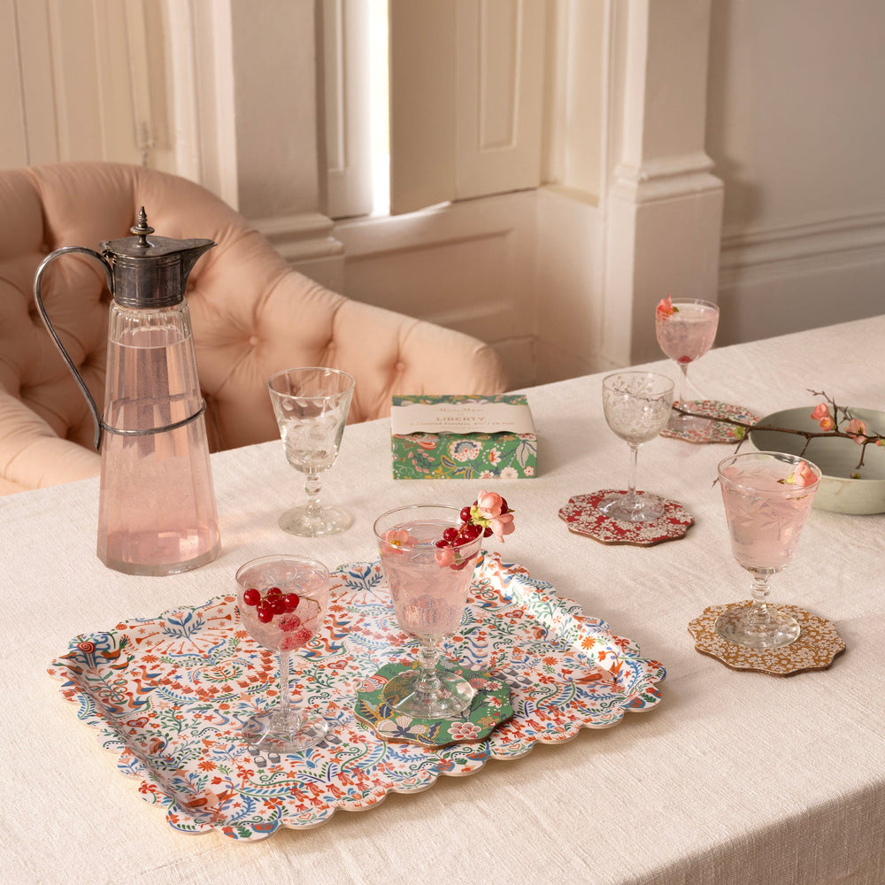 Meri Meri x Liberty Winter Coasters x 6 | Meri Meri x Liberty Tableware Meri Meri x Liberty Winter Coasters x 6