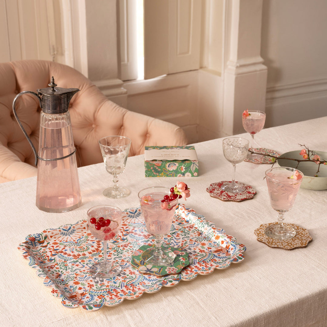 Meri Meri x Liberty Winter Coasters x 6 | Meri Meri x Liberty Tableware Meri Meri x Liberty Winter Coasters x 6