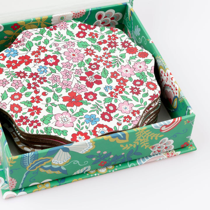 Meri Meri x Liberty Winter Coasters x 6 | Meri Meri x Liberty Tableware Meri Meri x Liberty Winter Coasters x 6