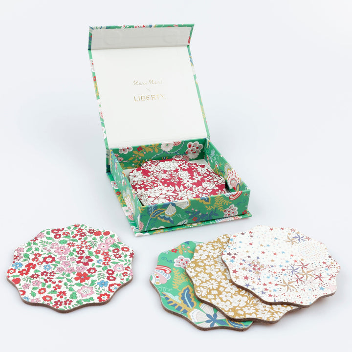 Meri Meri x Liberty Winter Coasters x 6 | Meri Meri x Liberty Tableware Meri Meri x Liberty Winter Coasters x 6