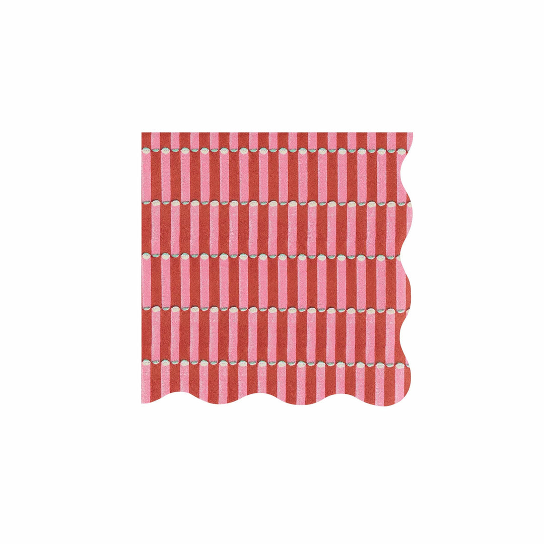 Meri Meri x Molly Mahon Red &amp; Green Christmas Cocktail Napkins x 16 | Meri Meri Christmas party napkins Meri Meri x Molly Mahon Red &amp; Green Christmas Cocktail Napkins x 16