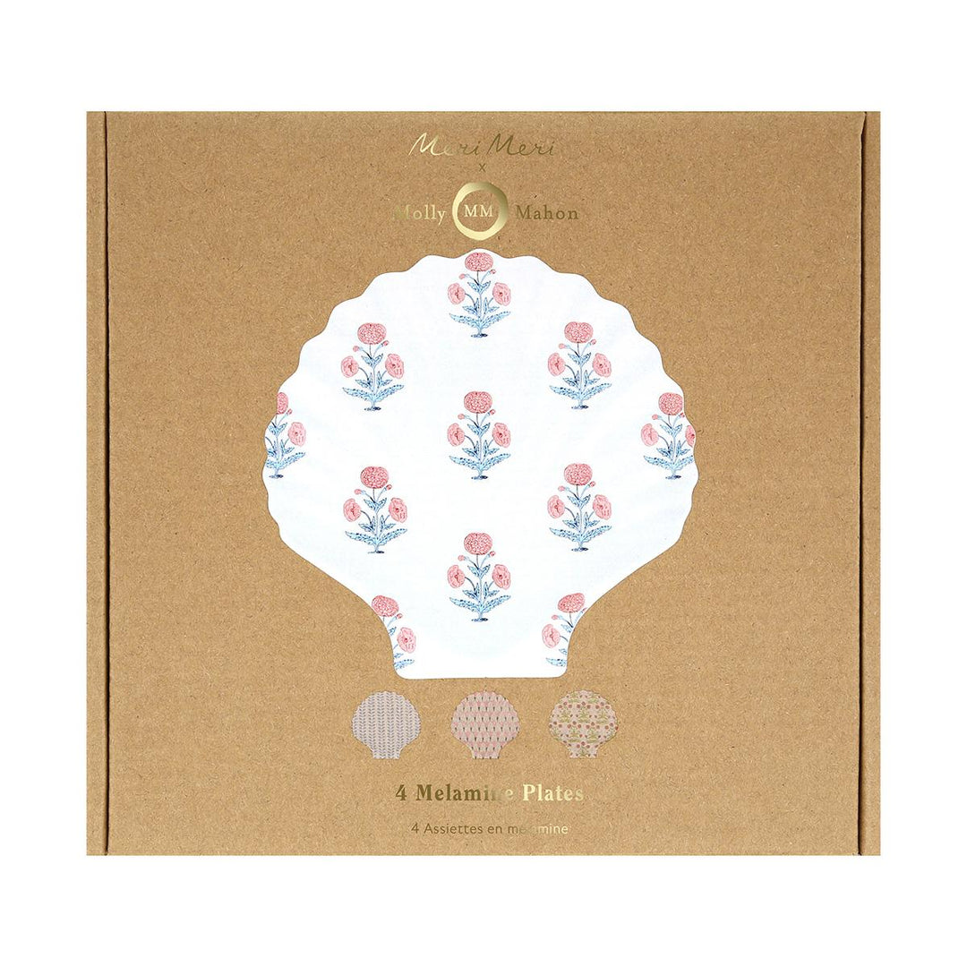 Meri Meri x Molly Mahon Reusable Shell Party Plates x 4 | Meri Meri party plates Meri Meri x Molly Mahon Reusable Shell Party Plates x 4