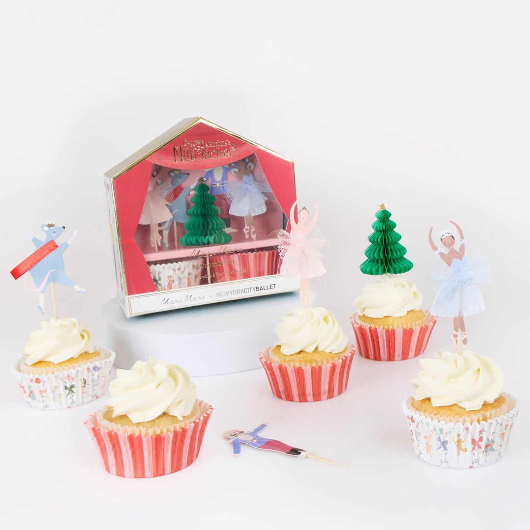 Meri Meri x New York City Ballet Nutcracker Cupcake Kit x 24 | Meri Meri Nutcracker Cake Decorating Supplies Meri Meri x New York City Ballet Nutcracker Cupcake Kit x 24