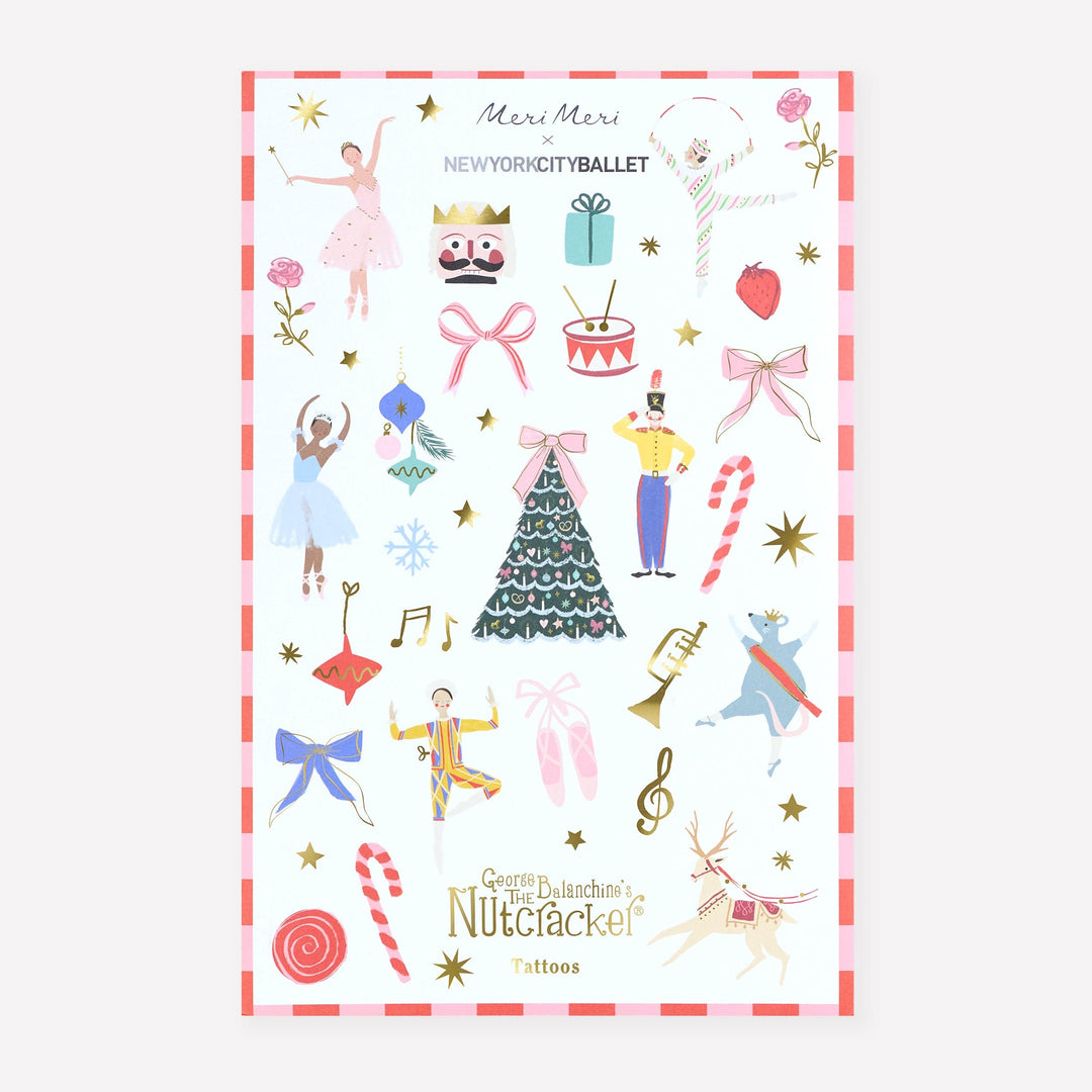 Meri Meri x New York City Ballet Nutcracker Temporary Tattoo Sheets x 2 | Meri Meri Nutcracker temporary tattoos Meri Meri x New York City Ballet Nutcracker Temporary Tattoo Sheets x 2