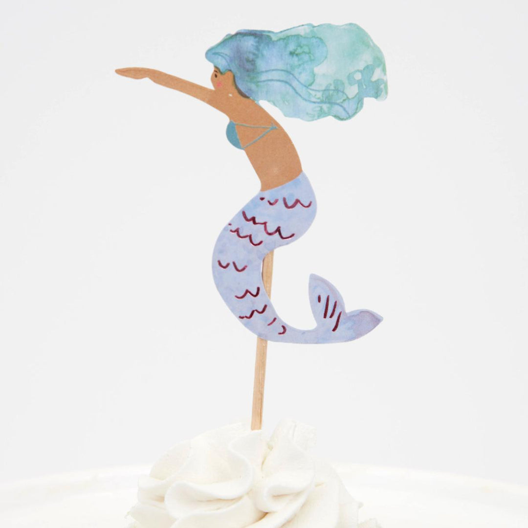 Mermaid Cupcake Kit x 24 | Meri Meri Mermaid Party Cake Decorating Supplies Mermaid Cupcake Kit x 24 Toppers