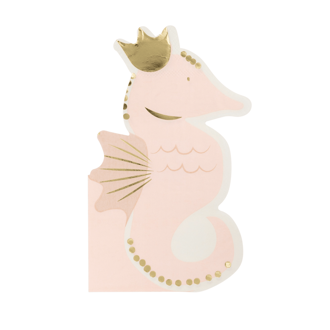 Mermaid Party Seahorse Shaped Napkins x 18 - Mermaid Party Decorations - My Mind's Eye Paper Napkins Mermaid Party Seahorse Shaped Napkins x 18