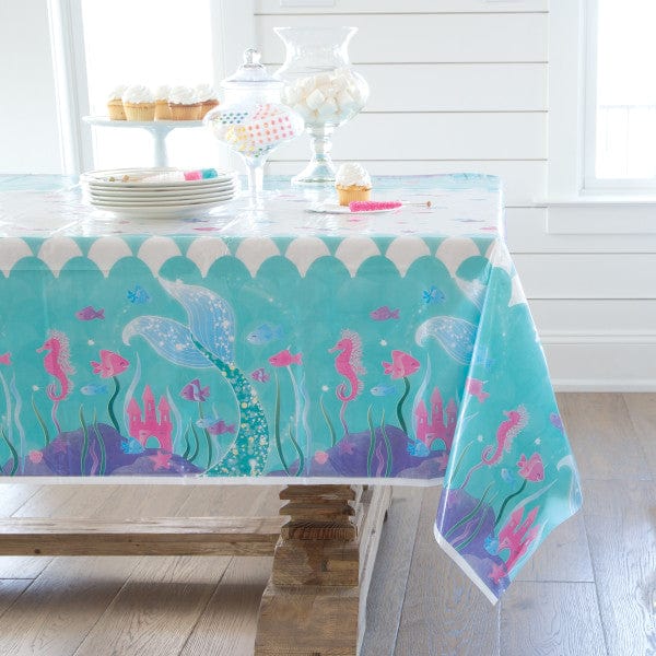 Mermaid Party Table Cover - Mermaid Party Decorations table cover Mermaid Party Table Cover
