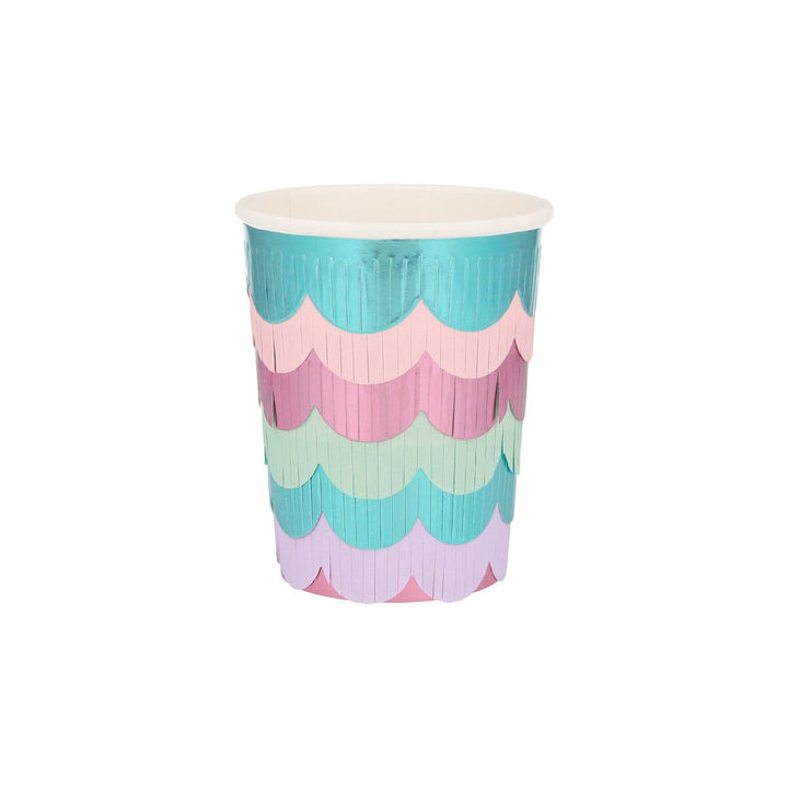 Mermaid Scalloped Fringe Party Cups x 8 | Meri Meri Mermaid Party party cups Mermaid Scalloped Fringe Party Cups x 8
