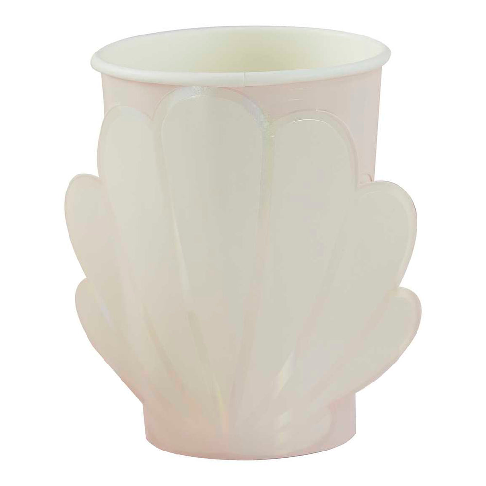 Paper Cup Mermaid Shell Party Paper Cups x 8