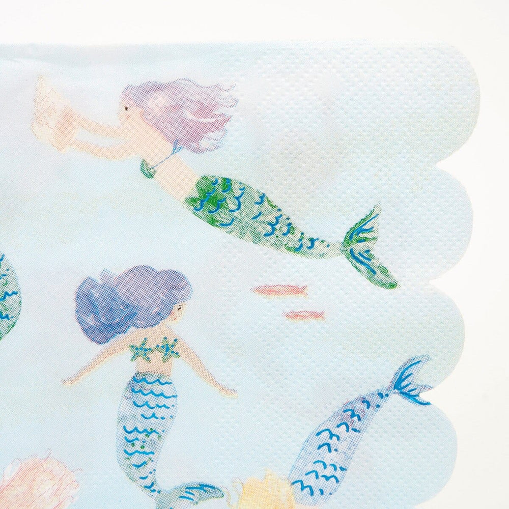 Mermaid Swimming Party Napkins x 16 - Meri Meri Mermaid Party Paper Napkins Mermaid Swimming Party Napkins x 16