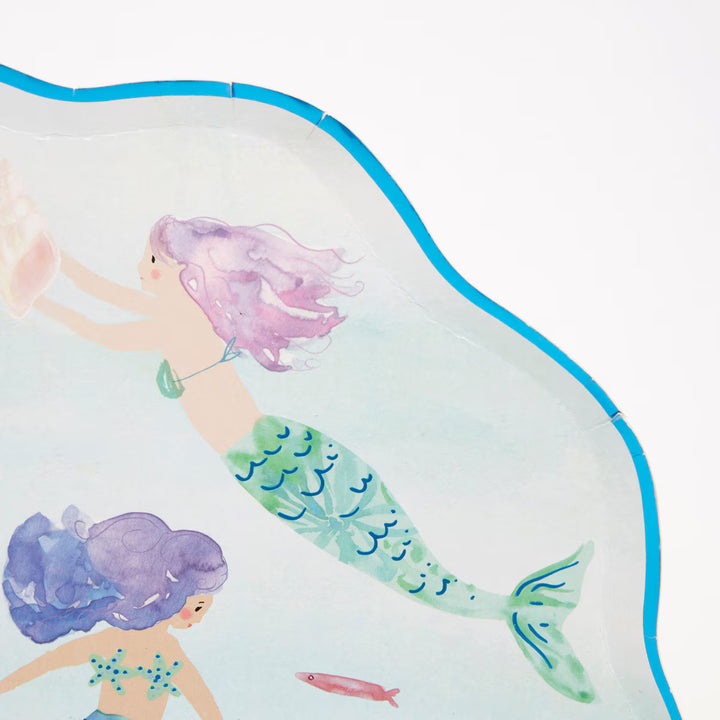 Mermaid Swimming Party Plates x 8 - Meri Meri Mermaid Party Disposable Plates Mermaid Swimming Party Plates x 8