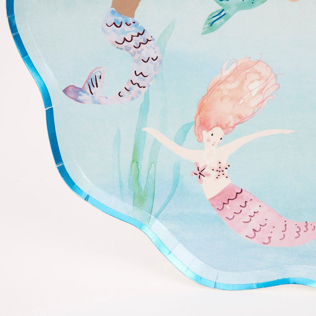 Mermaid Swimming Party Plates x 8 - Meri Meri Mermaid Party Disposable Plates Mermaid Swimming Party Plates x 8