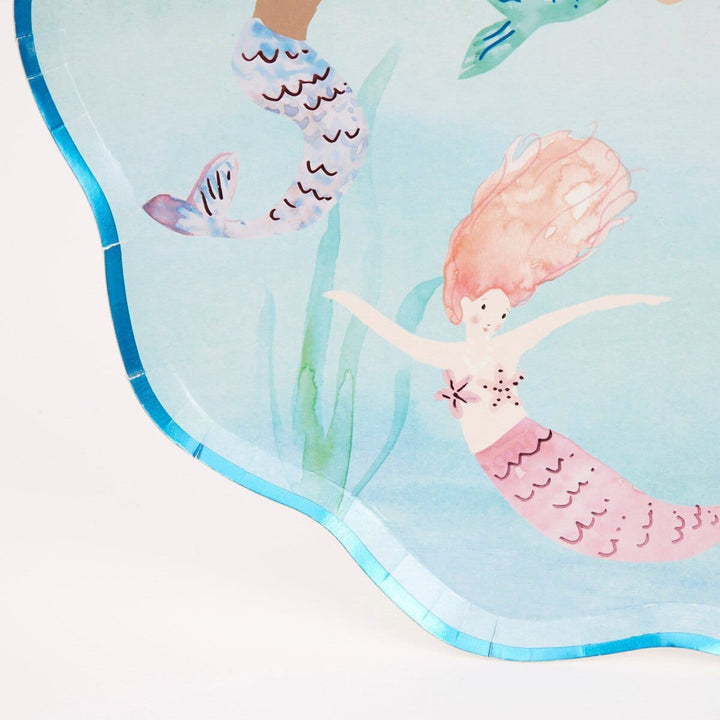 Mermaid Swimming Party Plates x 8 - Meri Meri Mermaid Party Disposable Plates Mermaid Swimming Party Plates x 8