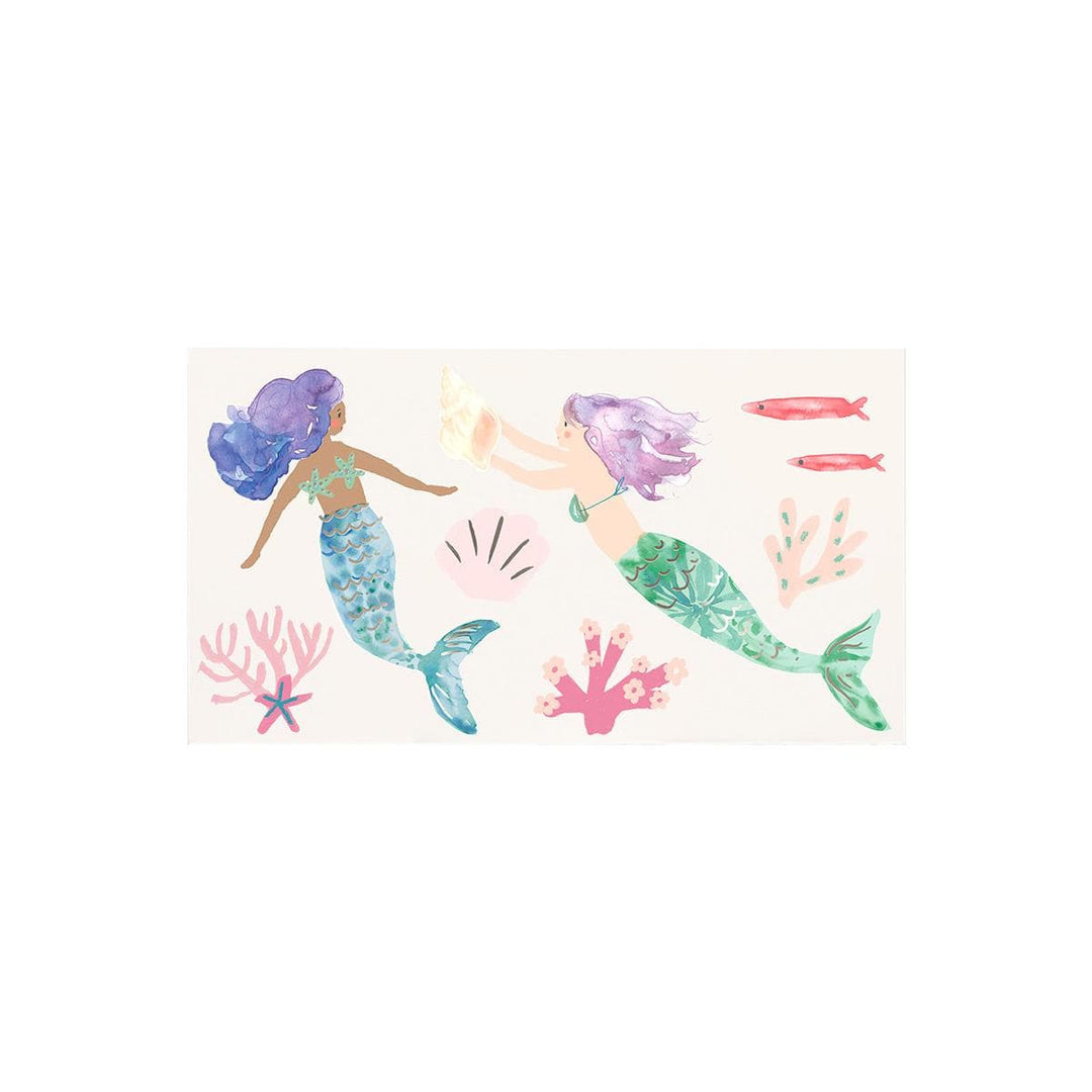 Mermaid Temporary Tattoos x 15 | Meri Meri Mermaid Party temporary tattoos Mermaid Temporary Tattoos x 15