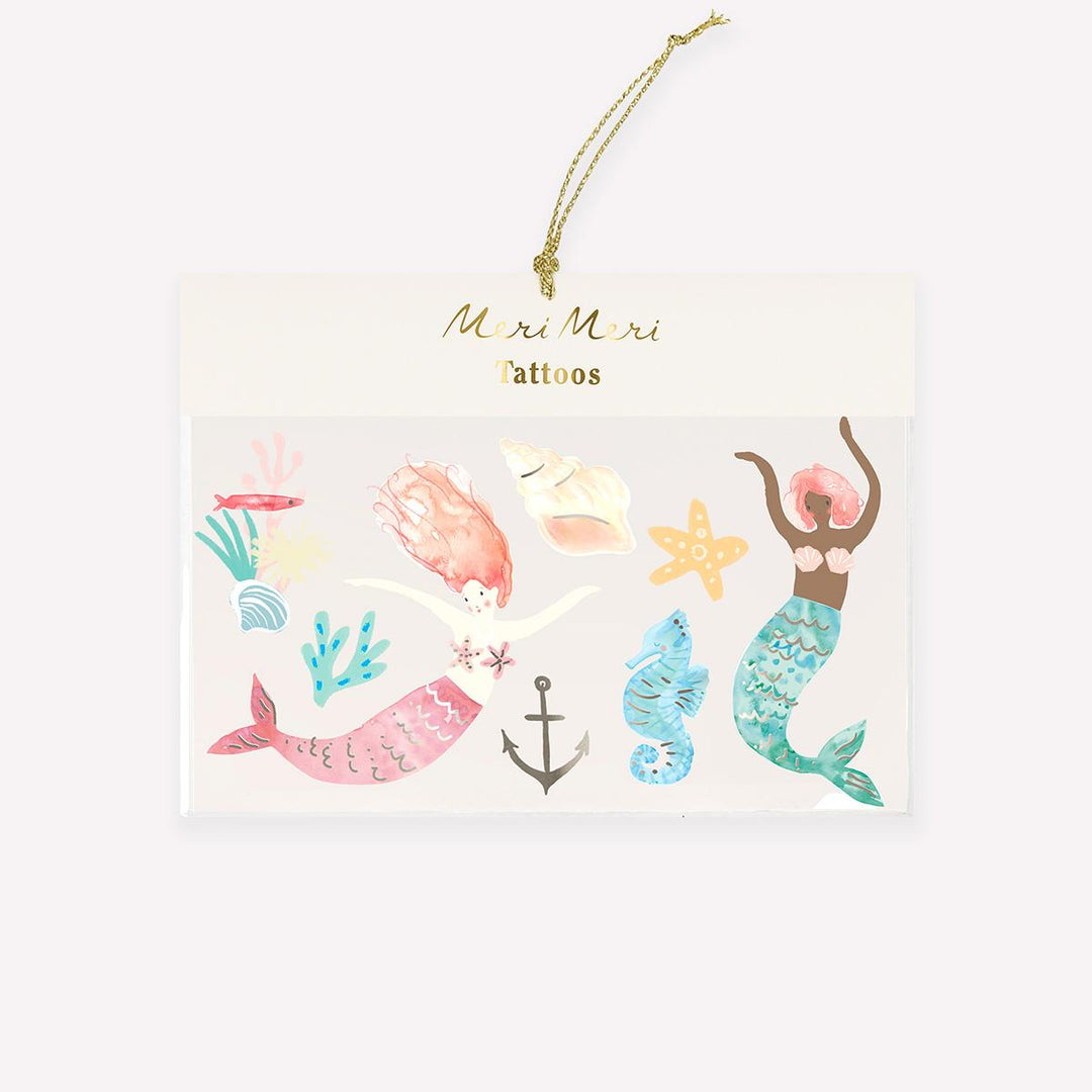 Mermaid Temporary Tattoos x 15 | Meri Meri Mermaid Party temporary tattoos Mermaid Temporary Tattoos x 15
