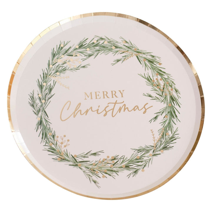 party plates Merry Christmas Paper Party Plates x 8
