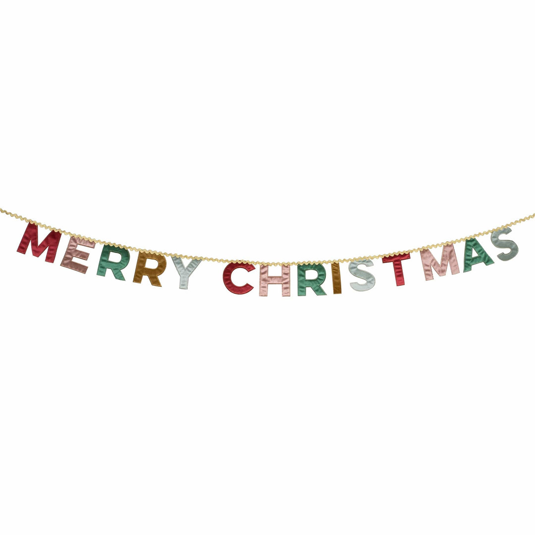 Merry Christmas Velvet Pennant Garland | Meri Meri Christmas Garlands Bunting Merry Christmas Velvet Pennant Garland