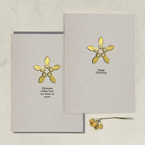 Metal Star Christmas Card, Christmas Wishes | East of India Greetings Card East of India Metal Star Christmas Card - Christmas Wishes