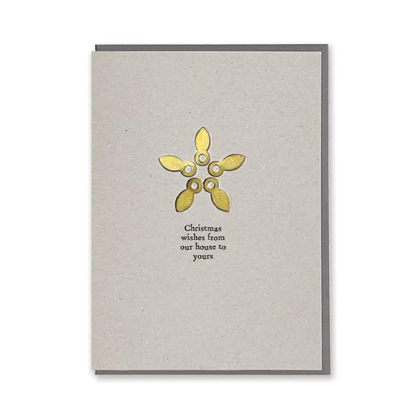 Metal Star Christmas Card, Christmas Wishes | East of India Greetings Card East of India Metal Star Christmas Card - Christmas Wishes