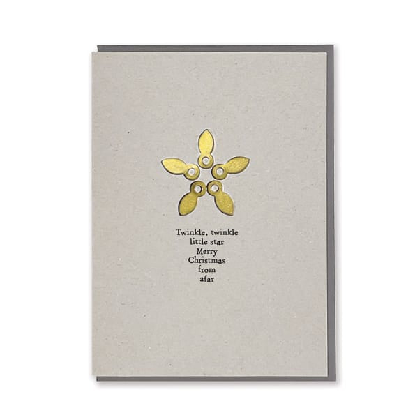 Metal Star Greetings Card, Twinkle Twinkle | East of India Greetings Card East of India Metal Star Greetings Card - Twinkle, Twinkle